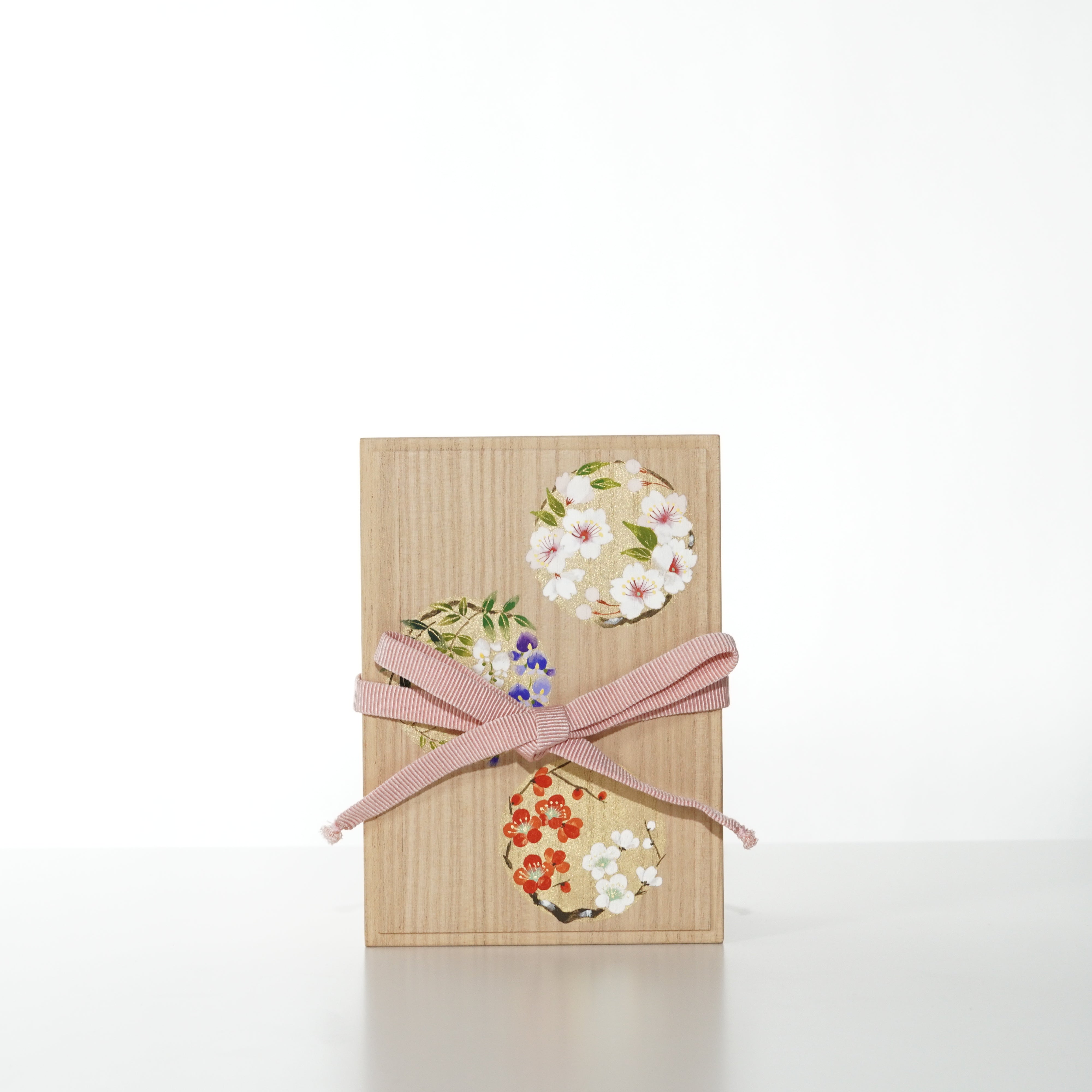 Hand-painted Jewelry Box / Paulownia Wood / Japanese Four Seasons