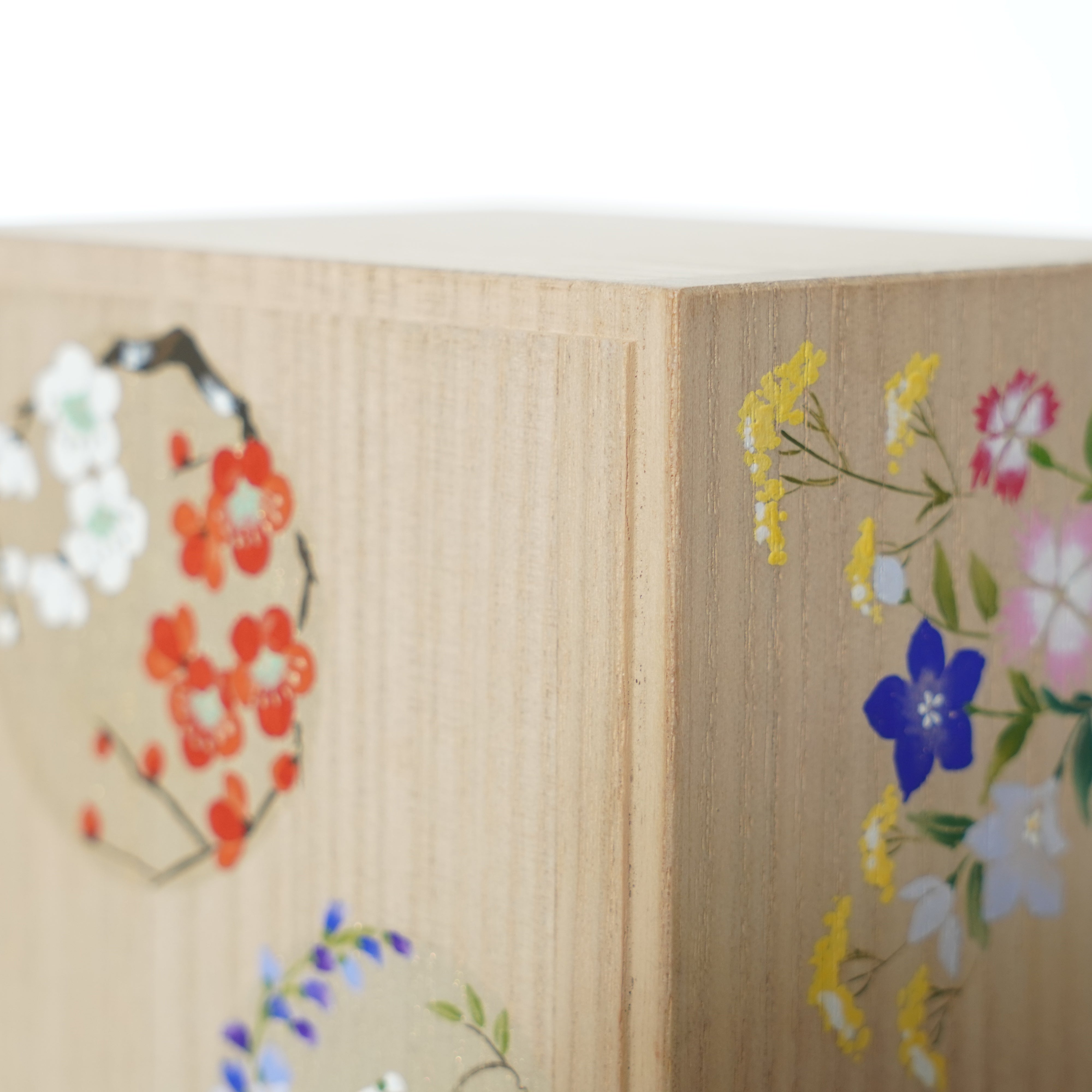 Hand-painted Jewelry Box / Paulownia Wood / Japanese Four Seasons