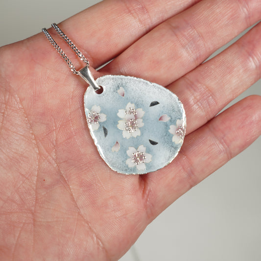 Cloisonne Cherry Blossom Pendant