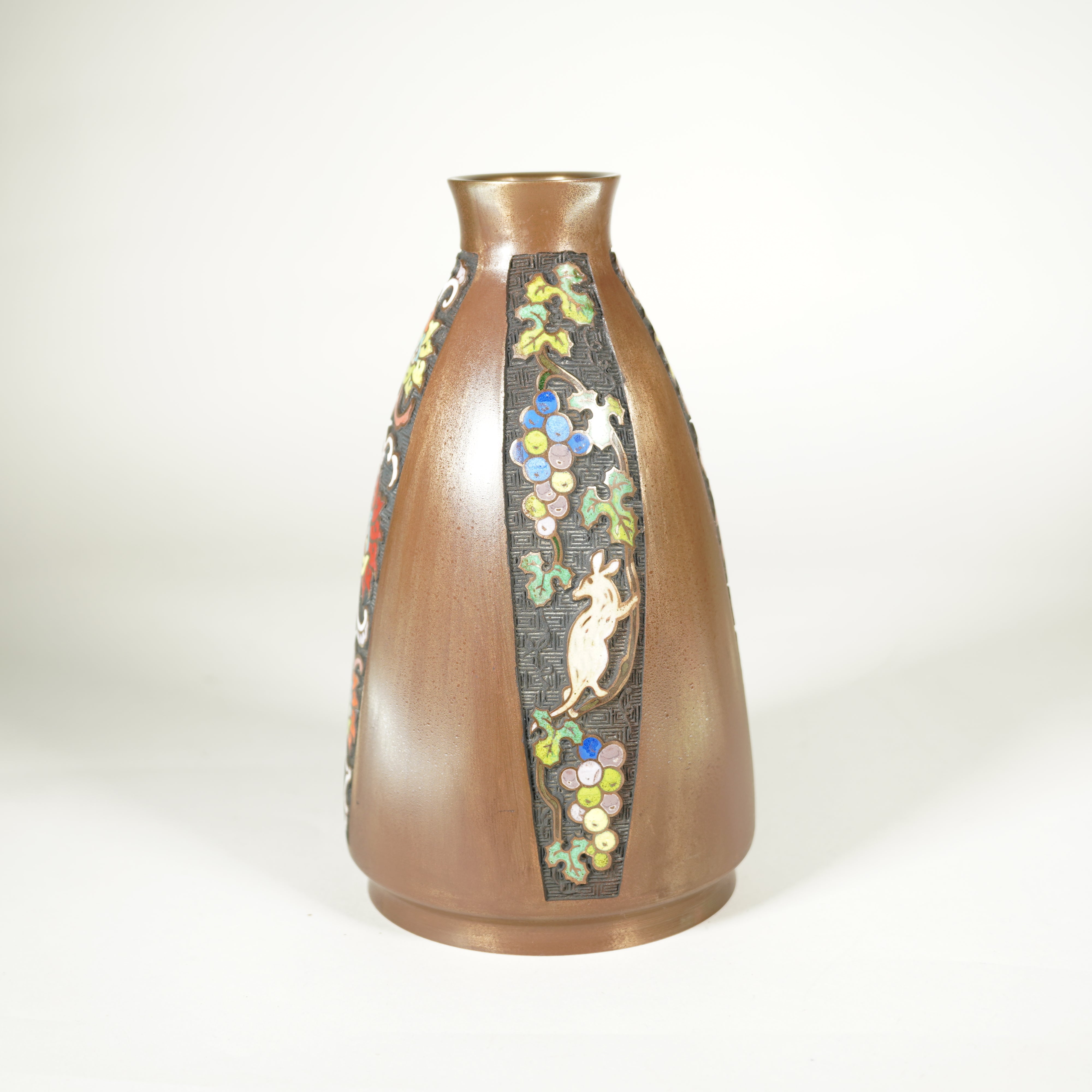 Flower Vase / Doro-shippo (Traditional Matte Cloisonné)