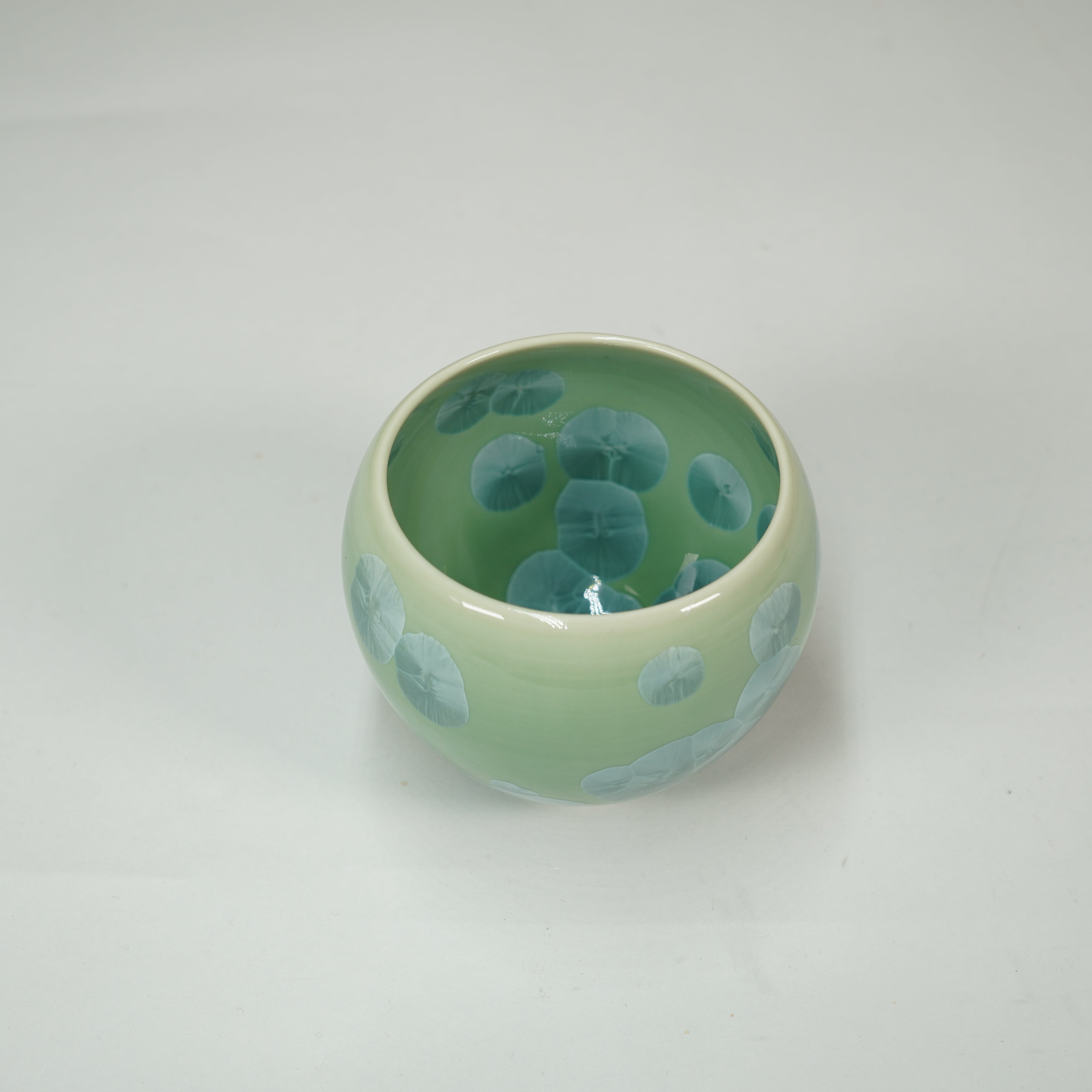 Taza de cristal de flores / verde