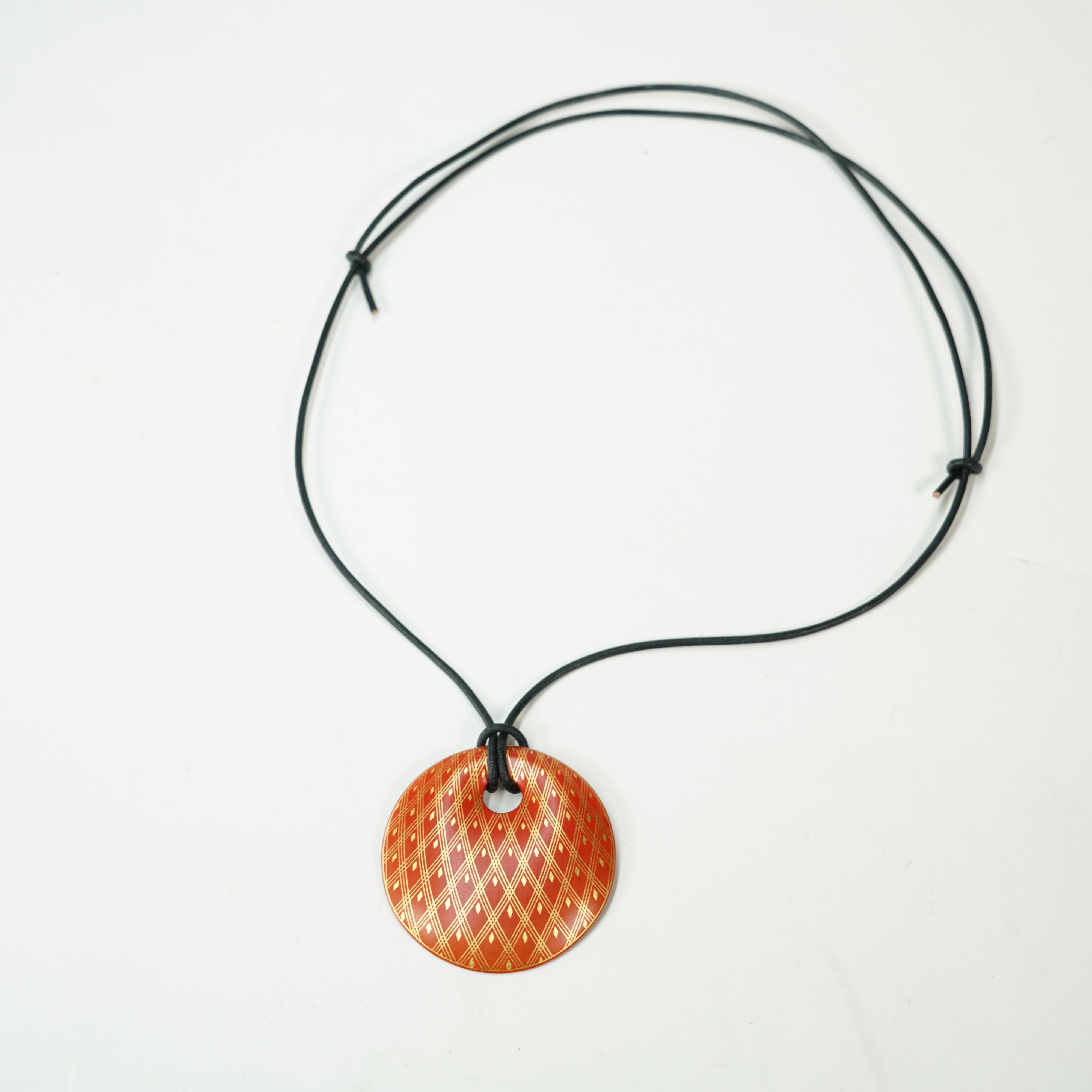 Kirikane Pendant / Gold Leaf Appliqué / Scarlet Mirror (Kokyo)