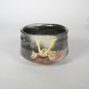 Raku Pottery / Tea Bowl / Samurai Helmet