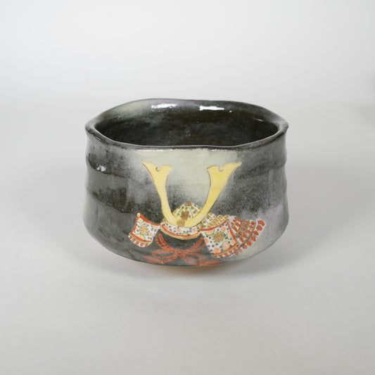 Raku Pottery / Tea Bowl / Samurai Casque