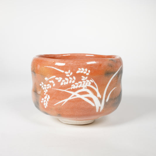 Raku Pottery / Tea Bowl / Ears of Rice