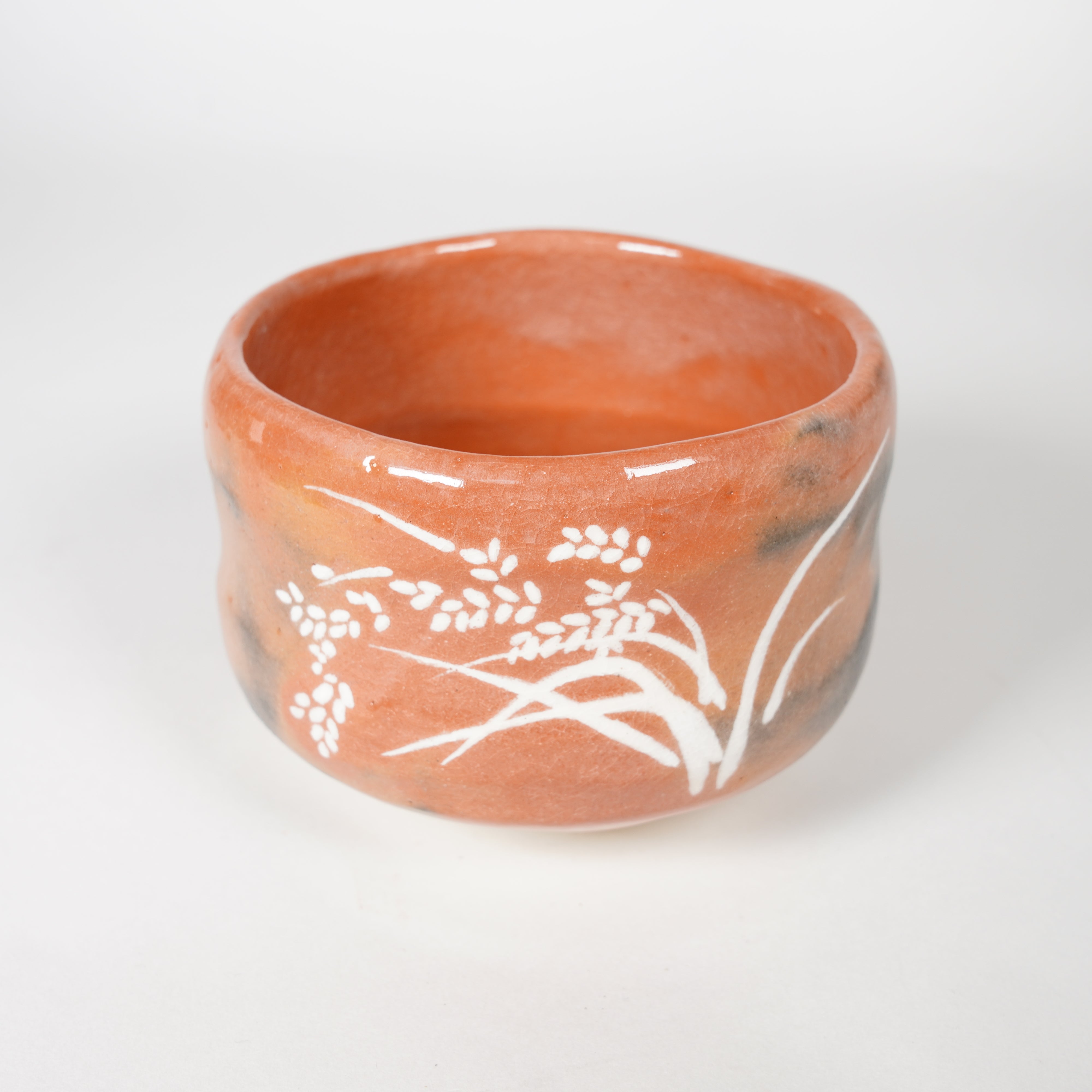 Raku Pottery / Tea Bowl / Ears of Rice