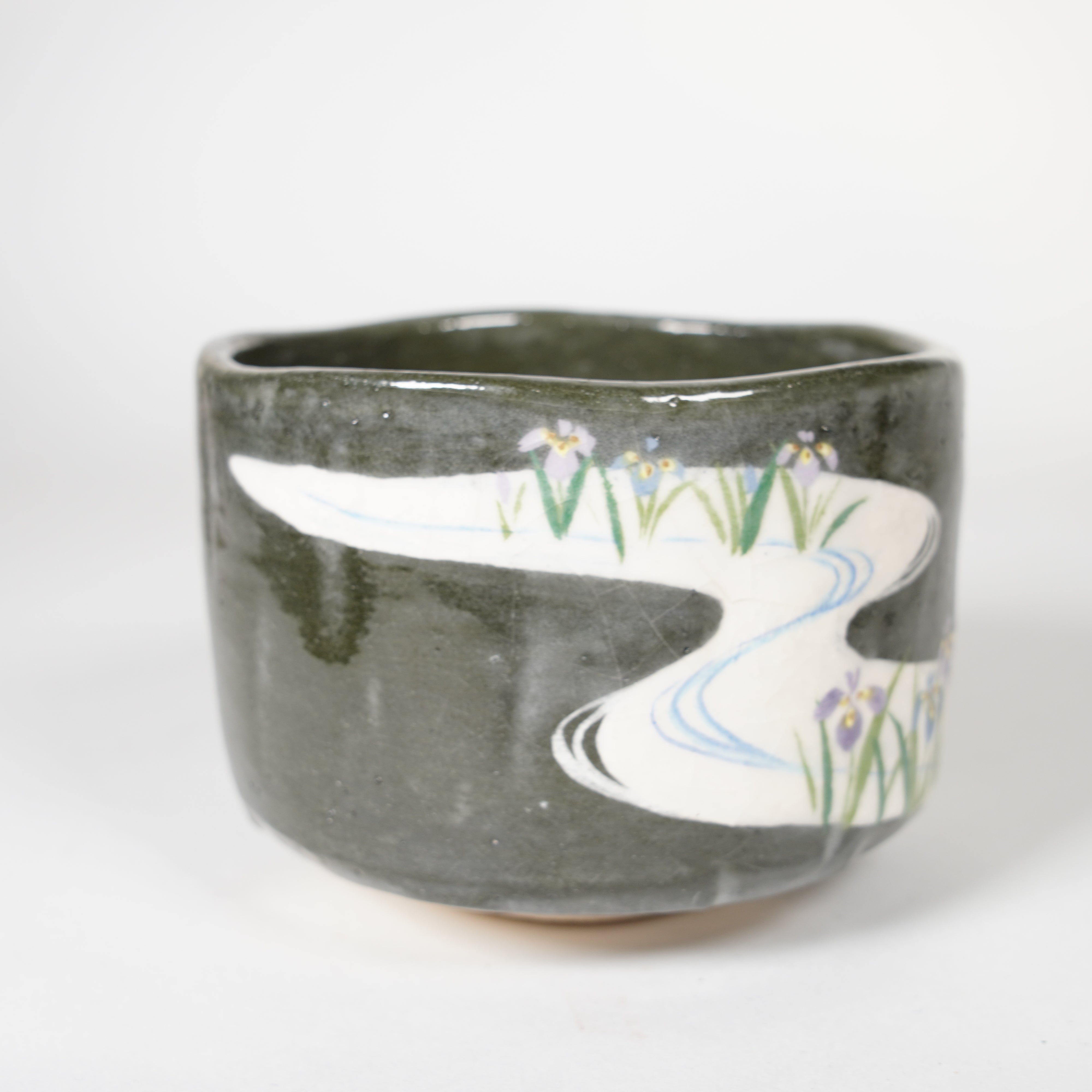 Raku -Keramik / Teeschale / Iris