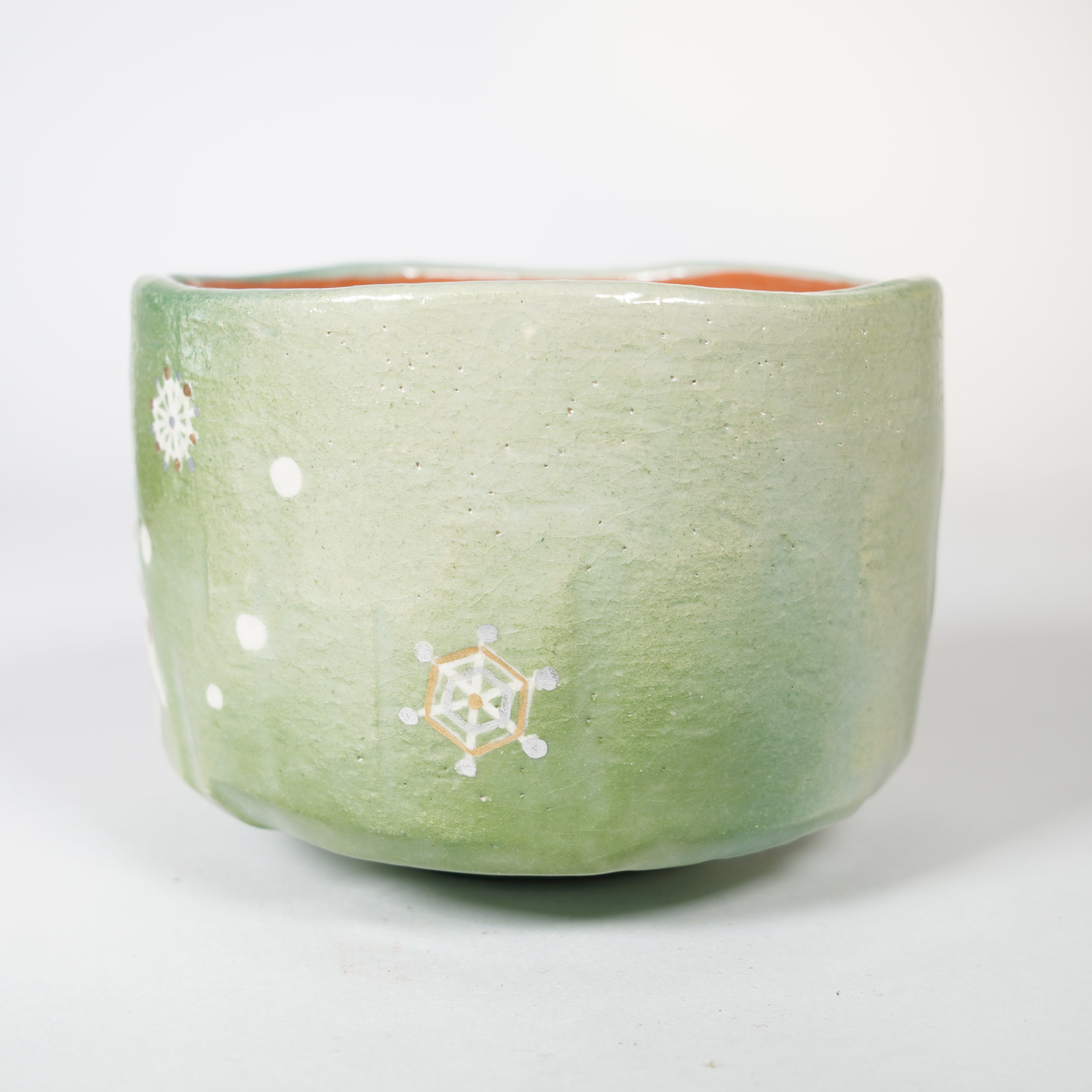 Cerámica raku / tazón de té / Navidad