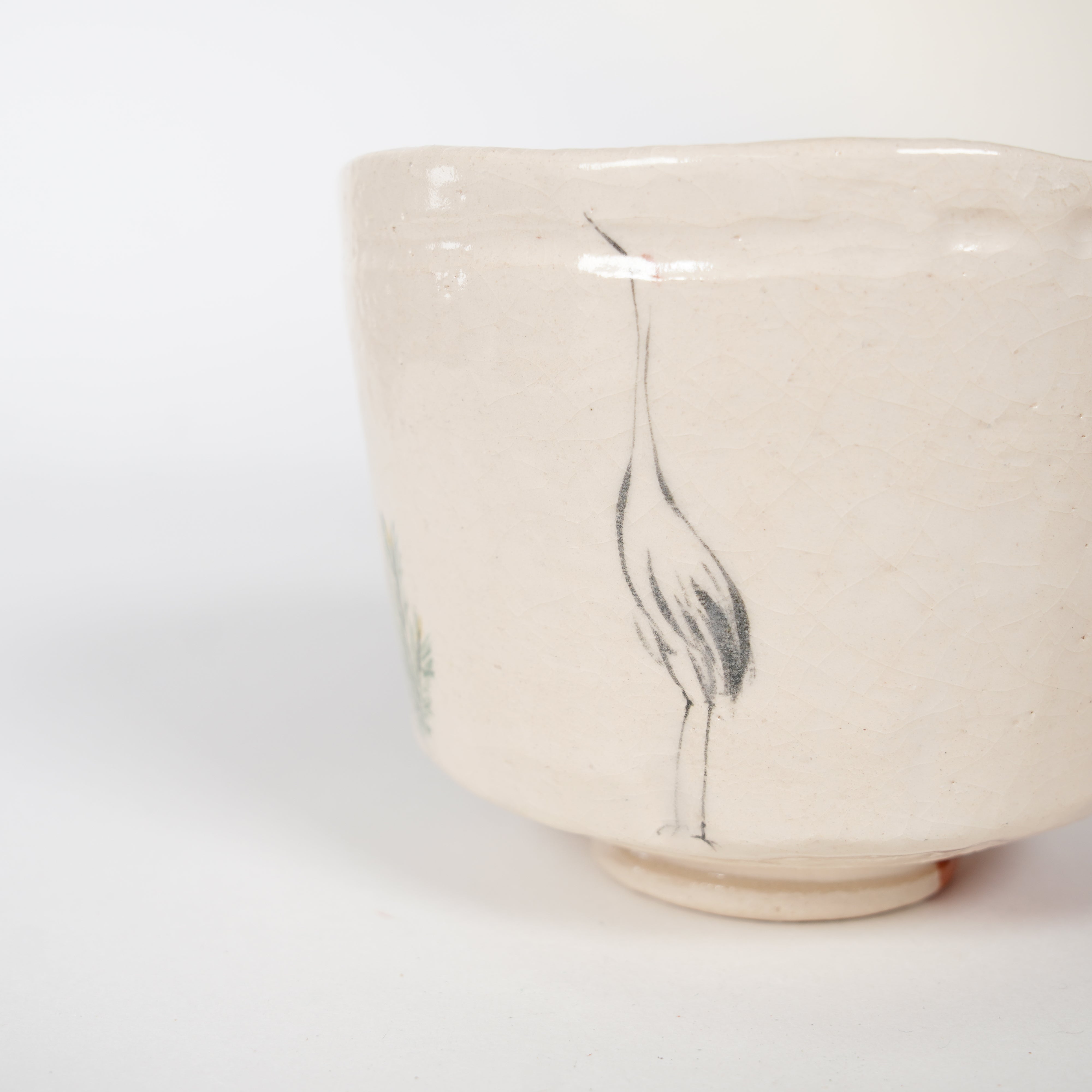 Cerámica raku / tazón / grúa