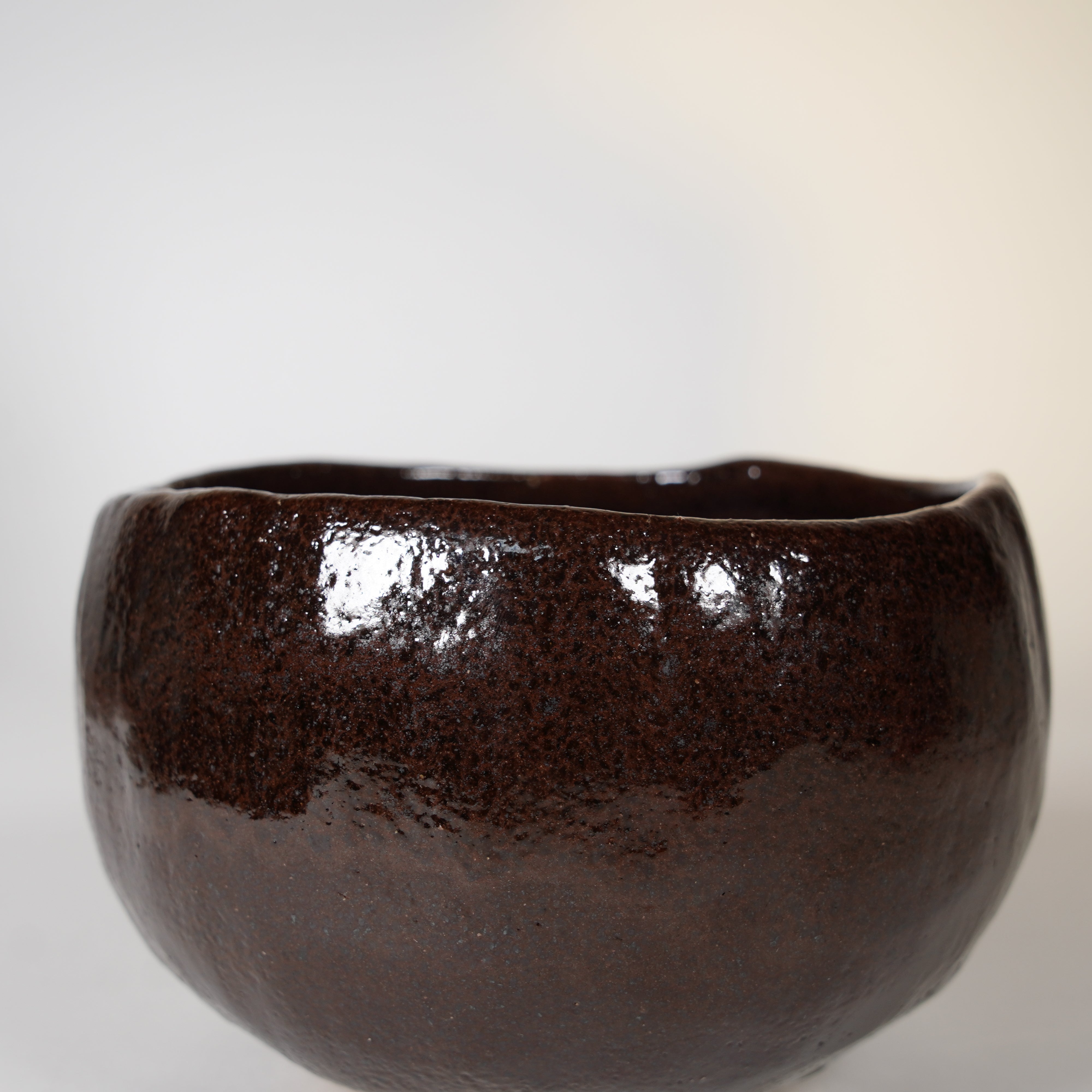 Raku Pottery / Tea Bowl / Black Glaze