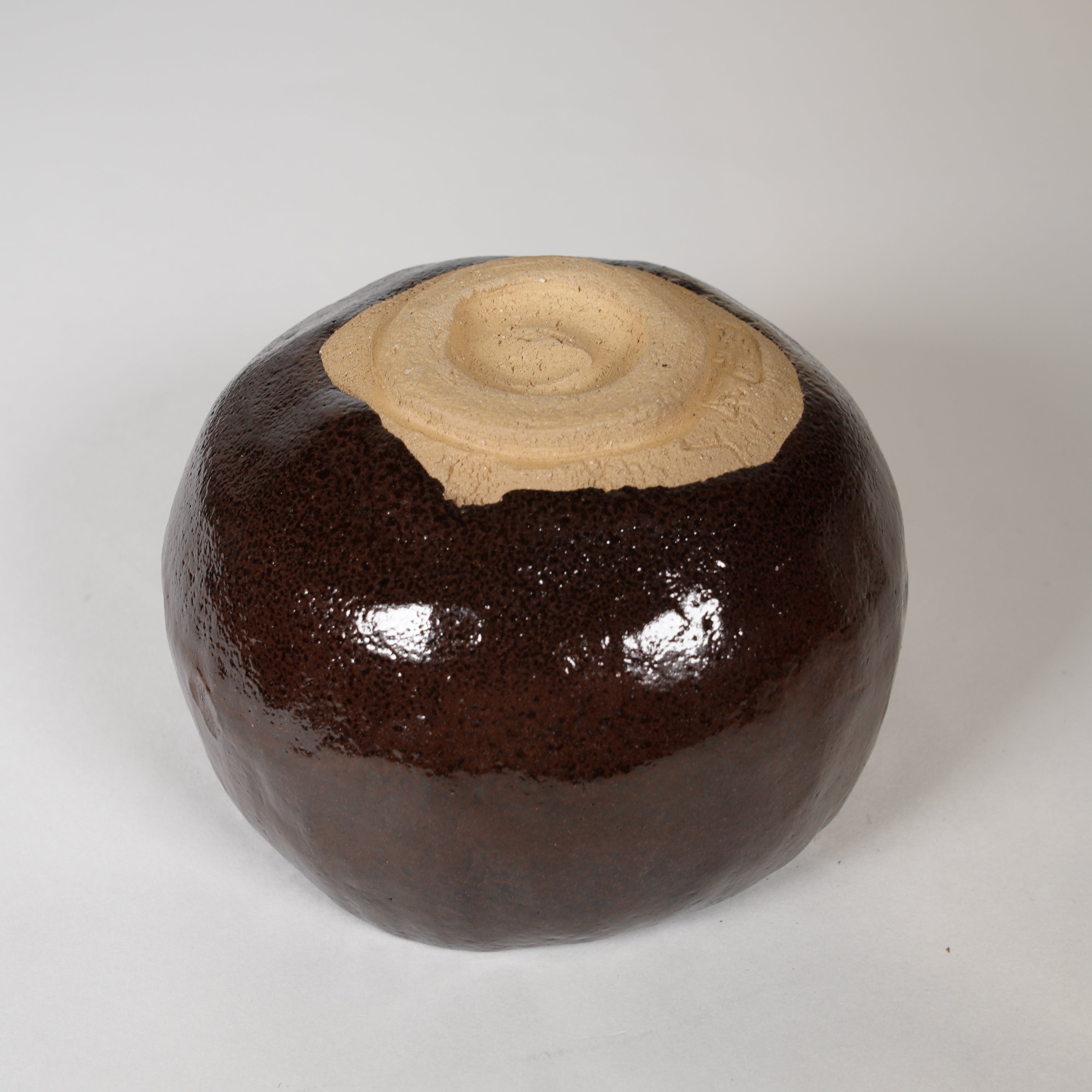 Raku Pottery / Tea Bowl / Black Glaze