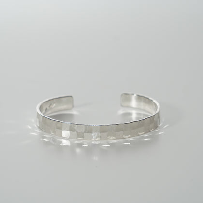 Silver Bangle / Two rows Ichimatsu【Medium Size】