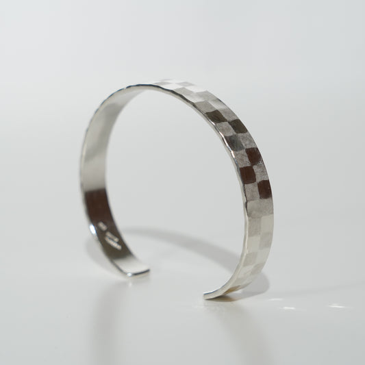 Silver Bangle / Two rows Ichimatsu【Medium Size】