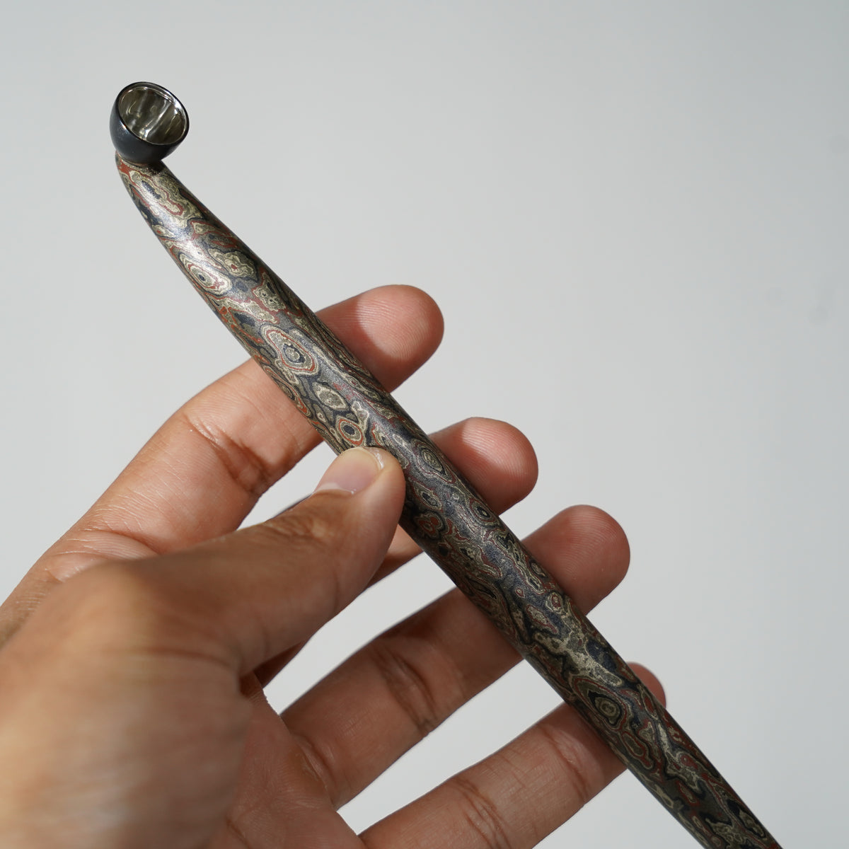 Kiseru Smoking Pipe / Mokumegane Pattern / 8-sun (24cm)