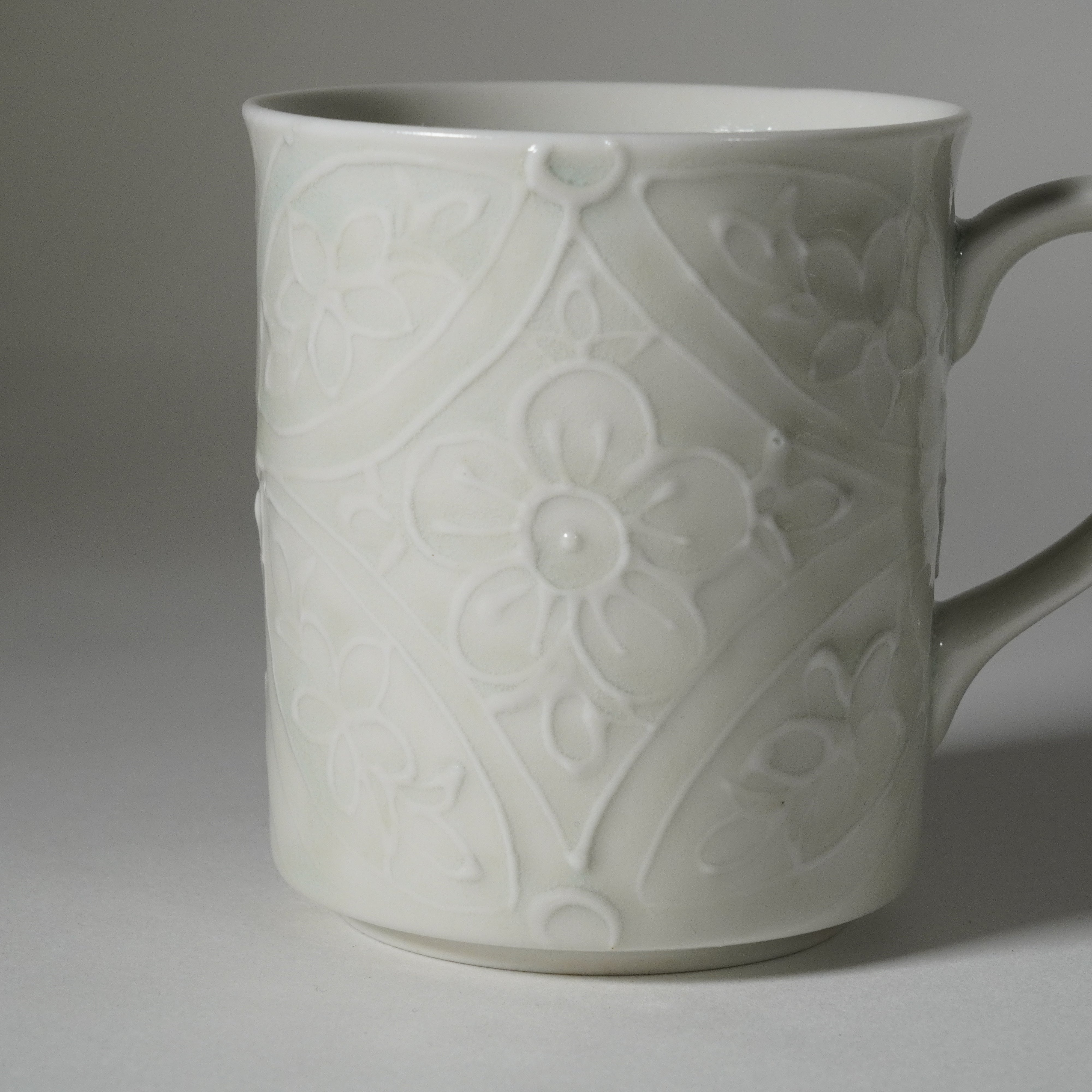 Mug / Ash Blue / Floral Shippo
