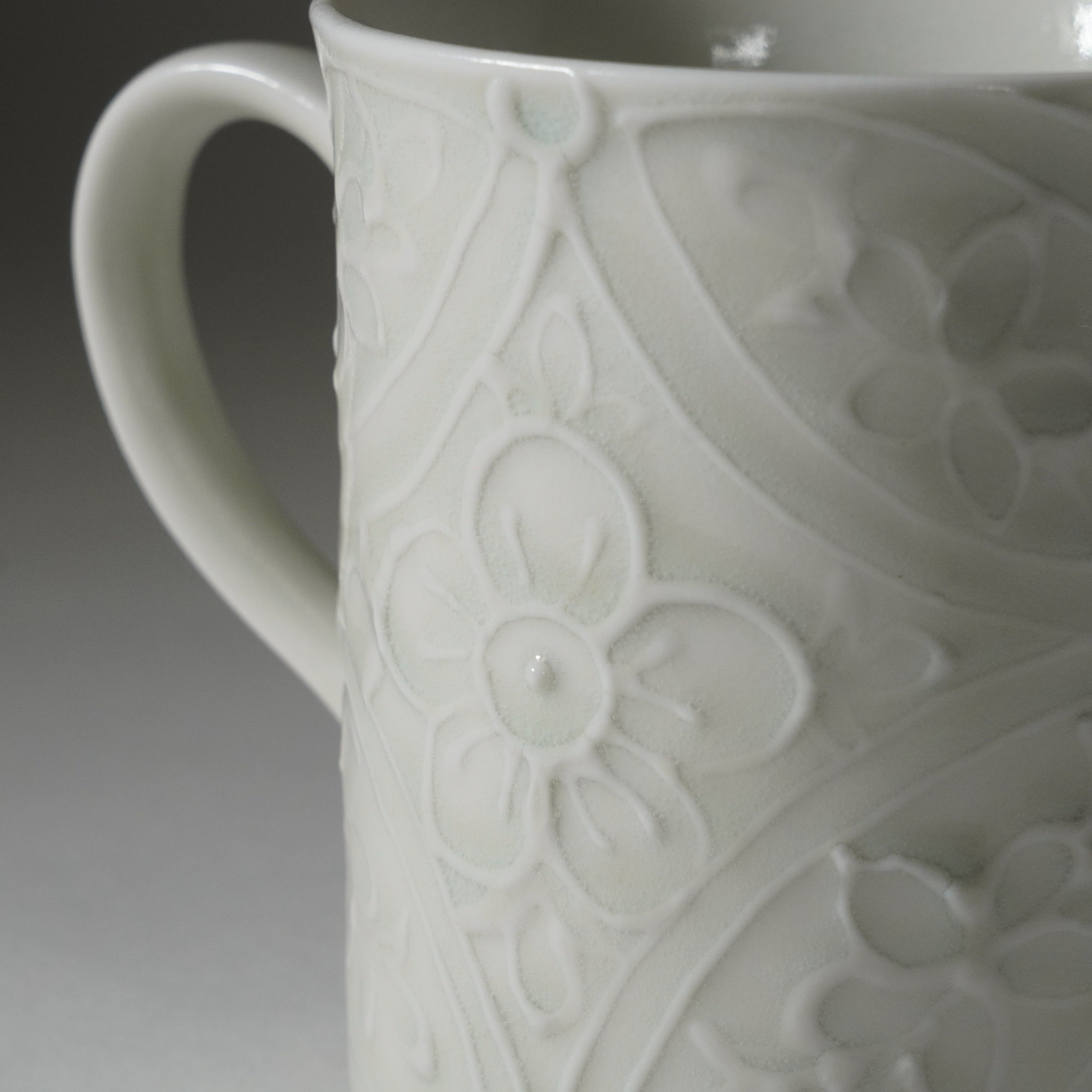 Mug / Ash Blue / Floral Shippo