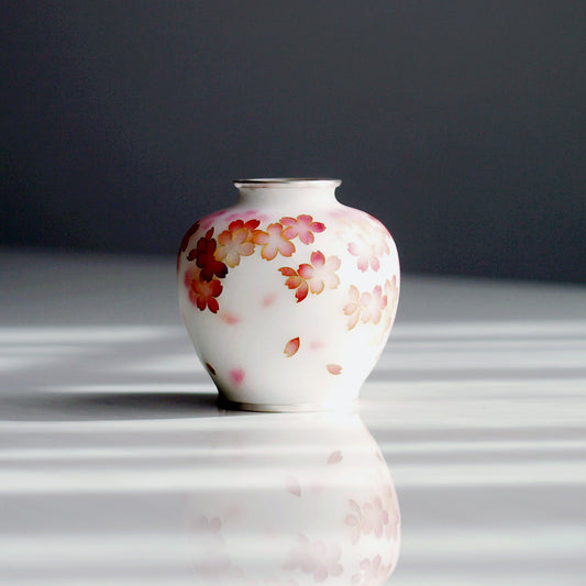 Vase ronde / fleurs de cerisier modérée ver.