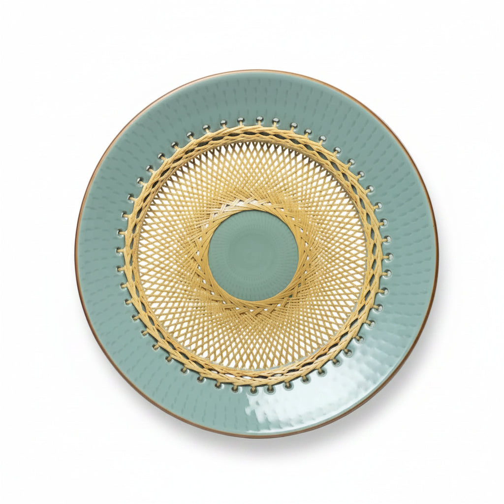 Piastra ceramica / spirale di bambù