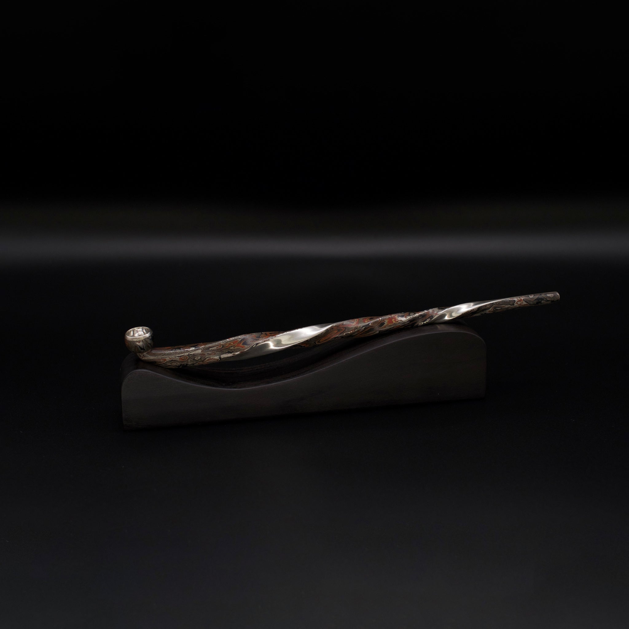 Twisted Kiseru Smoking Pipe / Mokume-Gane