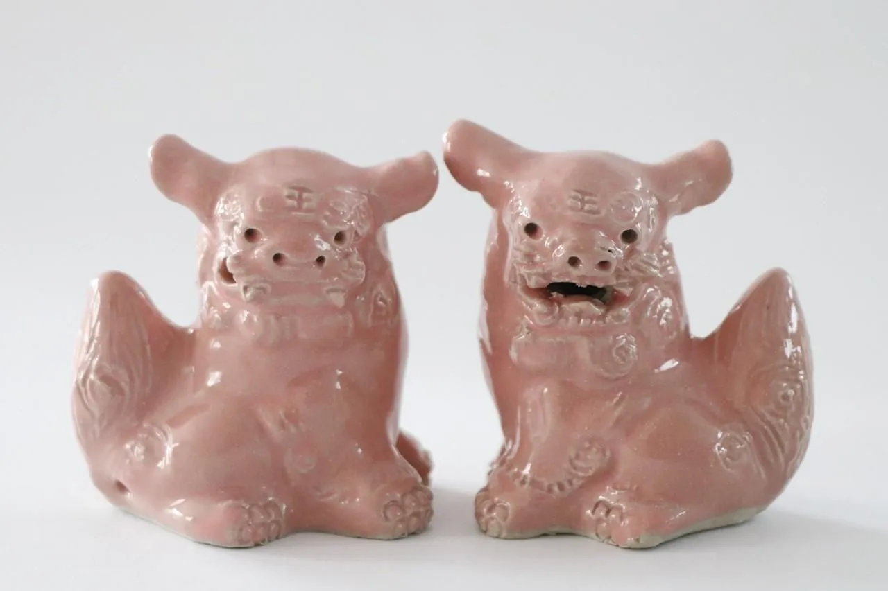Guardian Lion / Shisa / Miniature / Pastel Pink