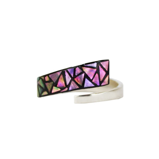 Raden Silver Ring / Stained Glass / Pink