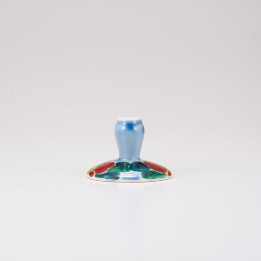 Kutani Japanese Glass / Blue Camellia Sasanqua / Plain