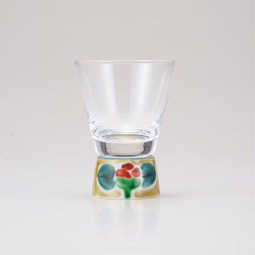 Kutani Japanese Shot Glass / Camellia Sasanqua