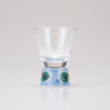 Kutani Japanese Show Glass / Blue Camellia Sasanqua