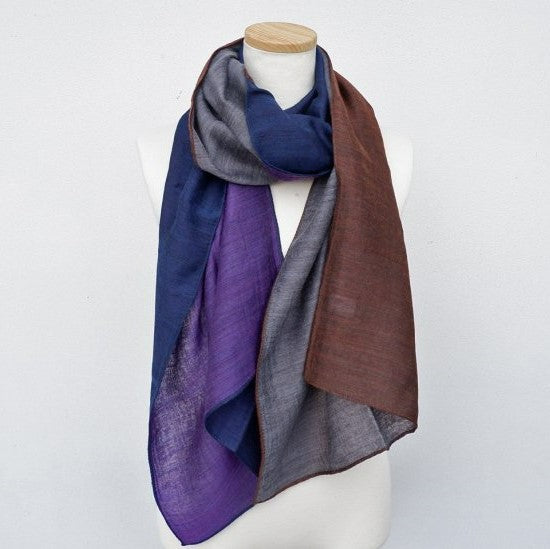 Yasuragi erimaki - gris x brun x marine x violet
