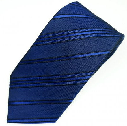 Silk Tie / Plain Navy / Cotton Stripe / Light Navy