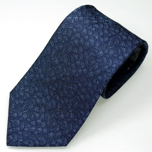 Silk Tie / Shinpaku Series / Juniper Motif / Navy Blue