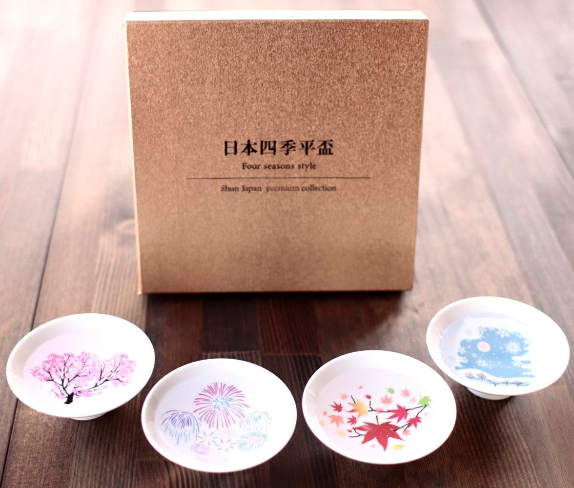 Coppa di sake fredda / quattro stagioni / set di 4 pezzi