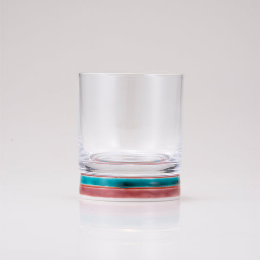Kutani Japanese Rock Glass / Red Spinning Top