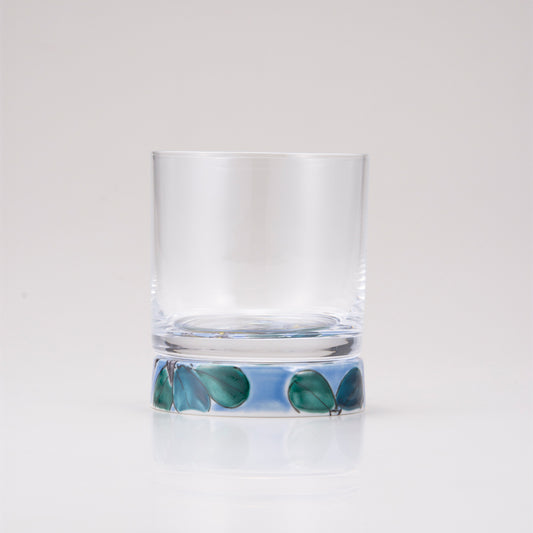 Kutani Japanische Felsen Glas / Blau Clematis