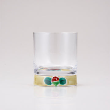 Kutani Japanese Rock Glass / Camellia Sasanqua