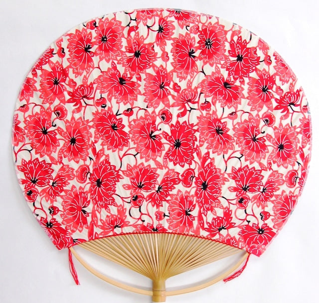 Yuzen uchiwa / fleur rouge