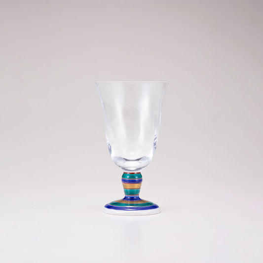 Kutani Japones Glass / Blue Spinning Top / Tulip