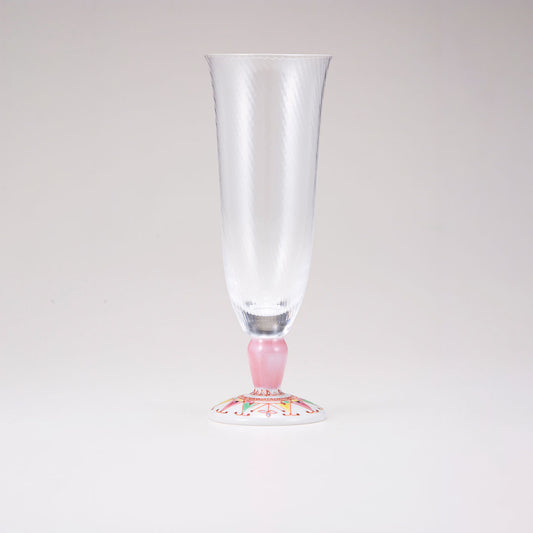 Kutani Japanese Beer Glass / Flower Bud / Diagonal
