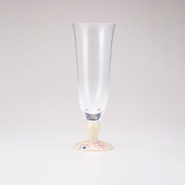 Kutani Japanese Beer Glass / Gold Cherry Blossom / Diagonal