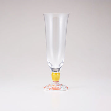 Kutani Japanese Beer Glass / Flower / Plain