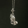 Detailed Silver Necklace / Prayer Hands
