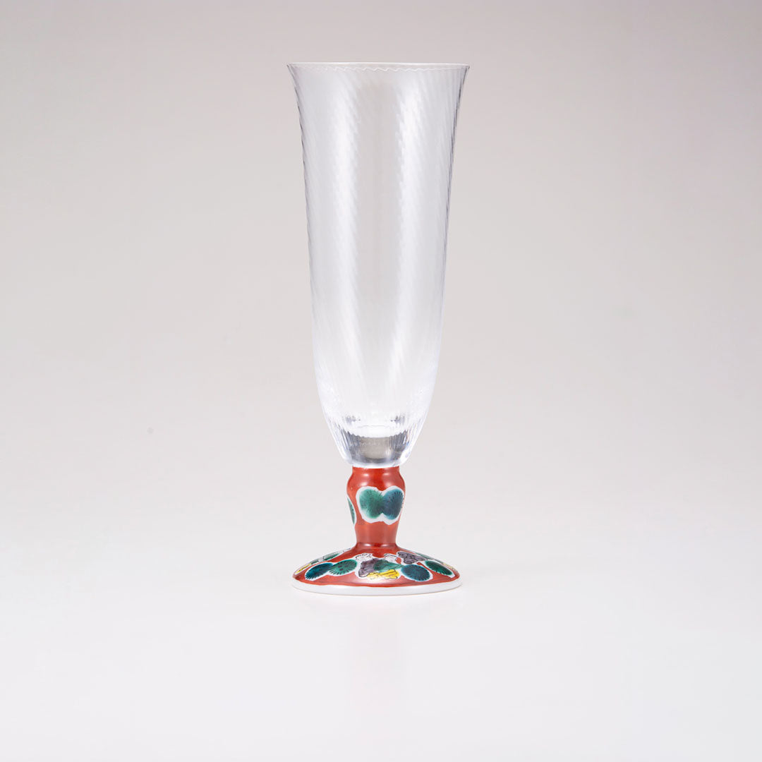 Kutani Japanese Beer Glass / Mokubei / Diagonal