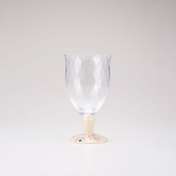 Kutani Japanese Glass / Gold Cherry Blossom/ Plaid