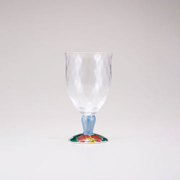 Kutani Japanese Glass / Blue Camellia Sasanqua / Plaid