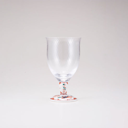 Kutani Glass Glass / Red Bird / Diagonal