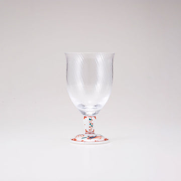 Kutani Glass Glass / Red Bird / Diagonal