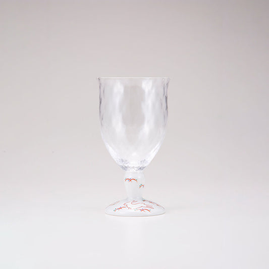 Kutani Glass Glass / Red Rabbit / Plaid