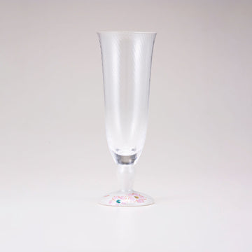 Kutani giapponese in vetro di birra / fiore di ciliegia argento / diagonale