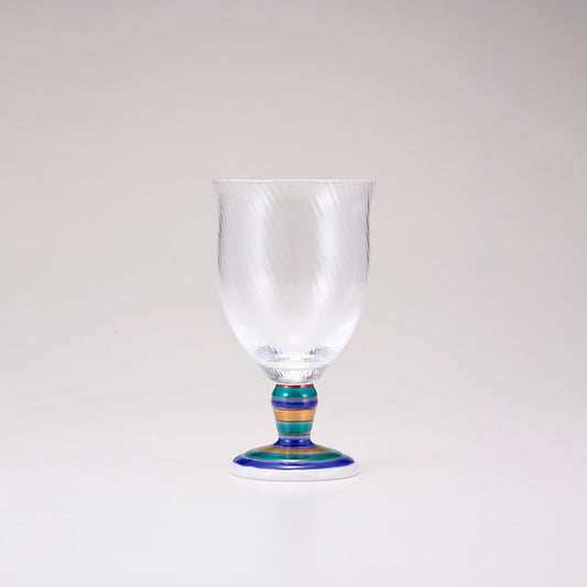 Kutani japanisches Glas / Blau -Spinning -Top / Diagonal