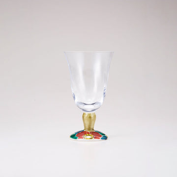 Kutani verre japonais / camélia sasanqua / tulip